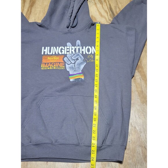 Hardrock Hungerthon 2013 Imagine There's No Hunger Gray hoodie John Lennon @L3 - Picture 3 of 8